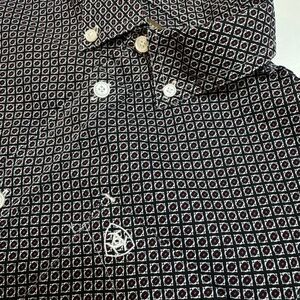 Ariat Men's Black and Red Geometric Shirt